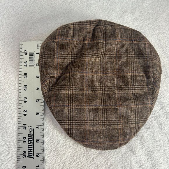 Neiman Marcus Mens Plaid Camel Hair Newsboy Cap Golf Hat One Size Brown New $45 - Picture 4 of 4